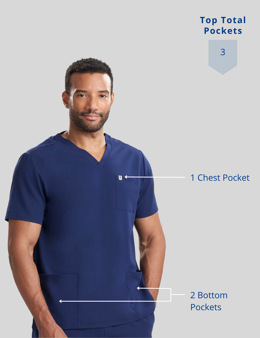 Mens 3-Pocket V-Neck Scrub Top Limited Edition Colorways